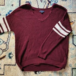 AEO burgundy varsity sweater